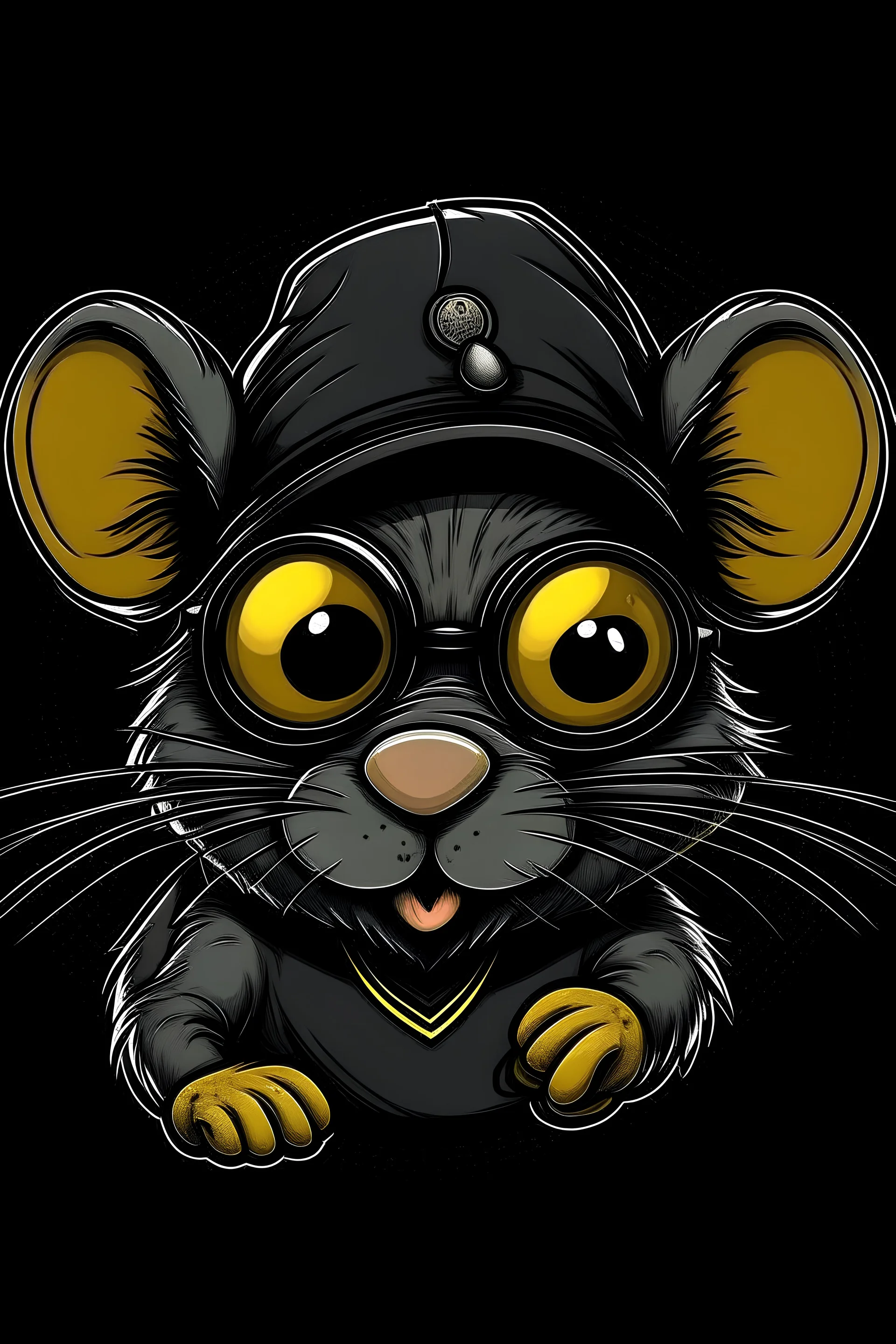 a evil mouse villain with an eye patch