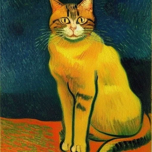 Portrait of a cat by Van Gogh