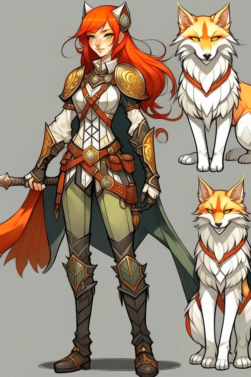 Teenaged Red haired kitsune paladin