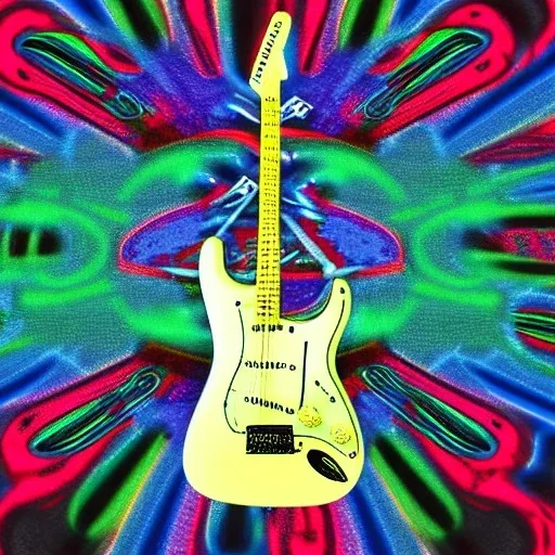 PEACE electric guitar PEACE psychedelic hippie trippy acid LSD PEACE stratocaster GUITAR peacesign