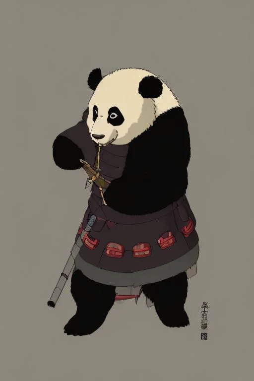 Panda in samurai armour