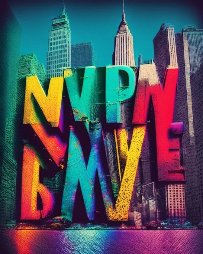 New York in color text