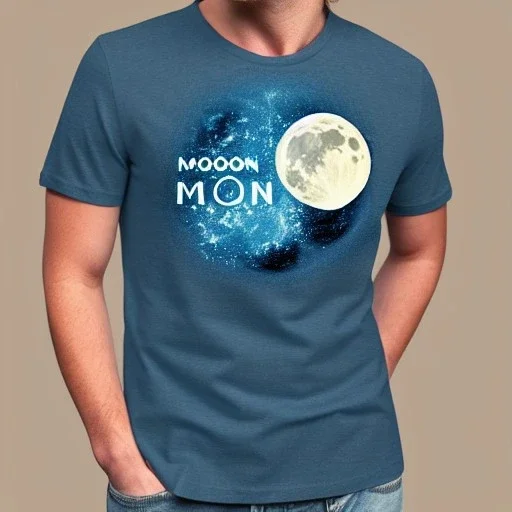  shirt moon , smooth, text