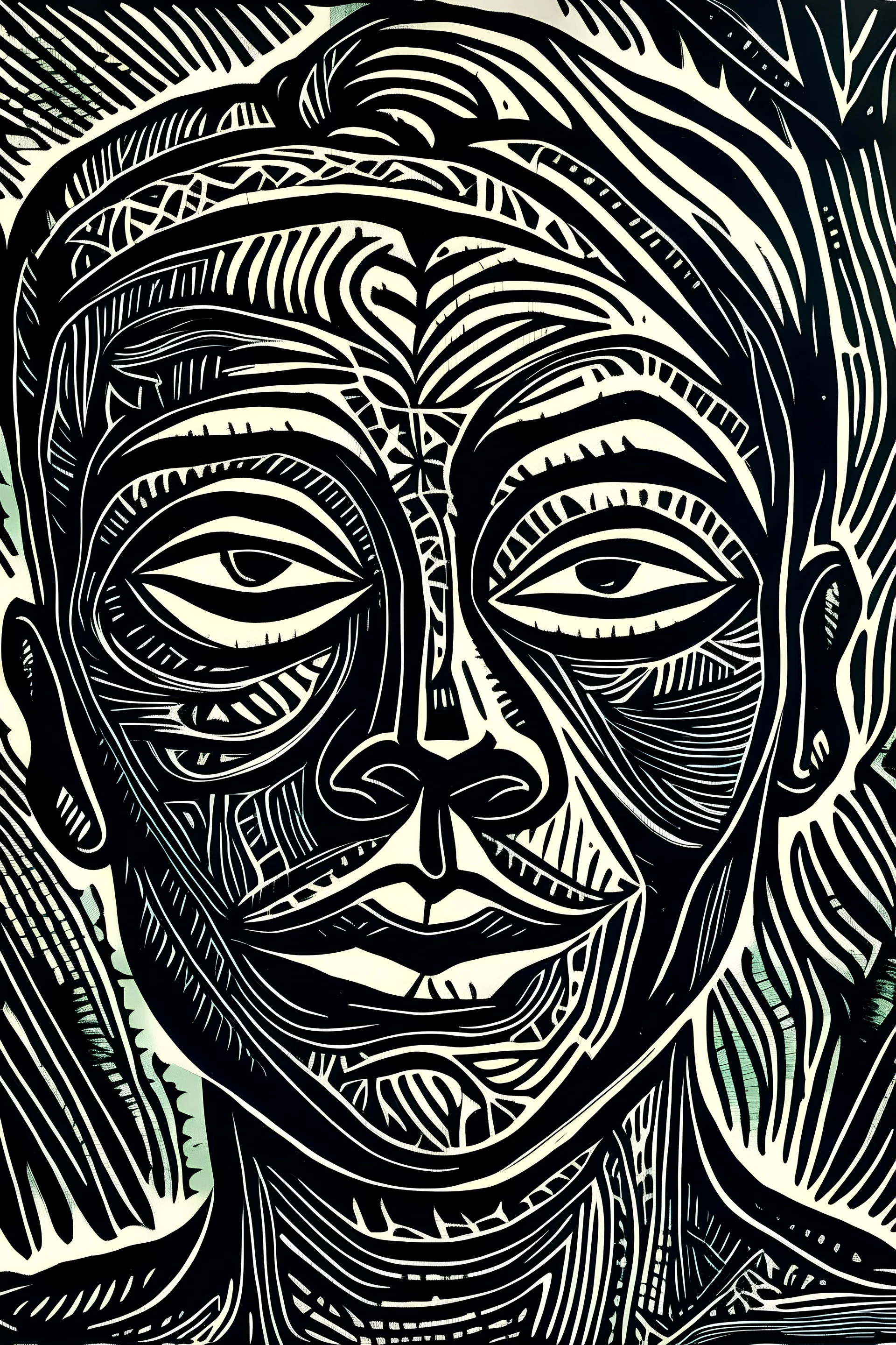 Linocut confidence