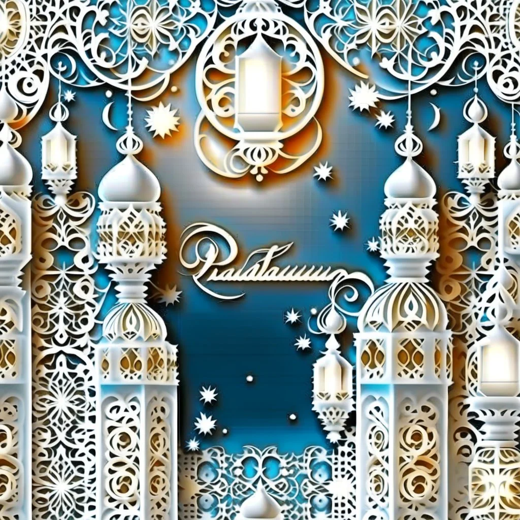 White sparking ramadan's greetings