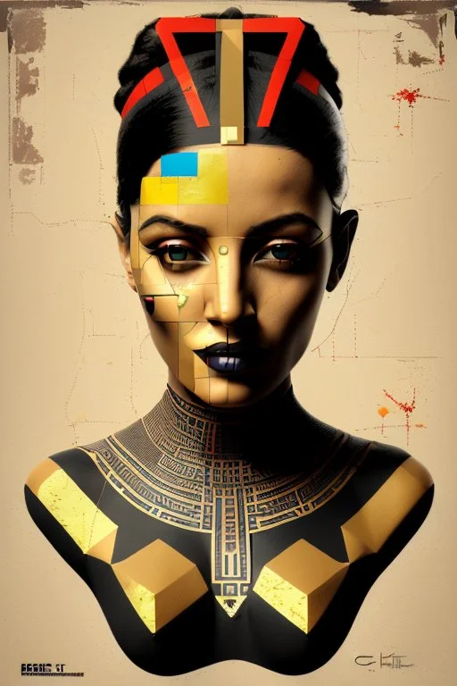 Pop art, hyper-Arabic pharaonic female m