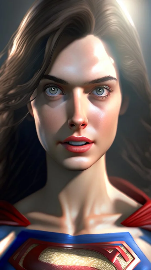 superman become beautiful girl , ultra realistic, 4k, ultra detail, full body