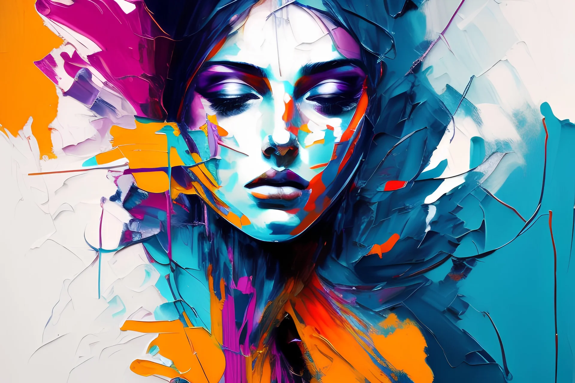 abstract schilderij vrouw