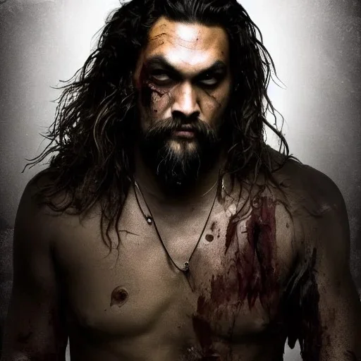 Midjourney, Imagine Jason momoa zombie, dramatic light, high detail, cinematic