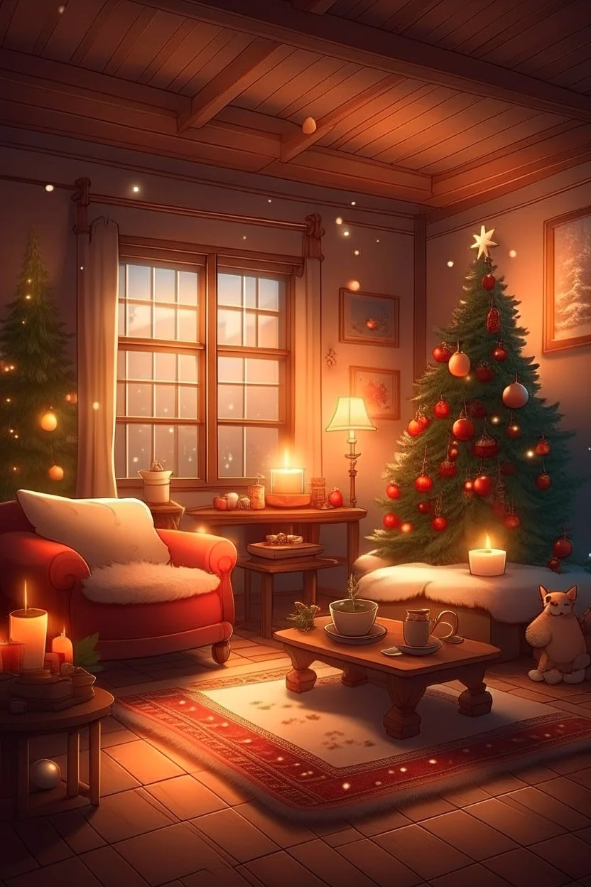 Cozy Christmas scene