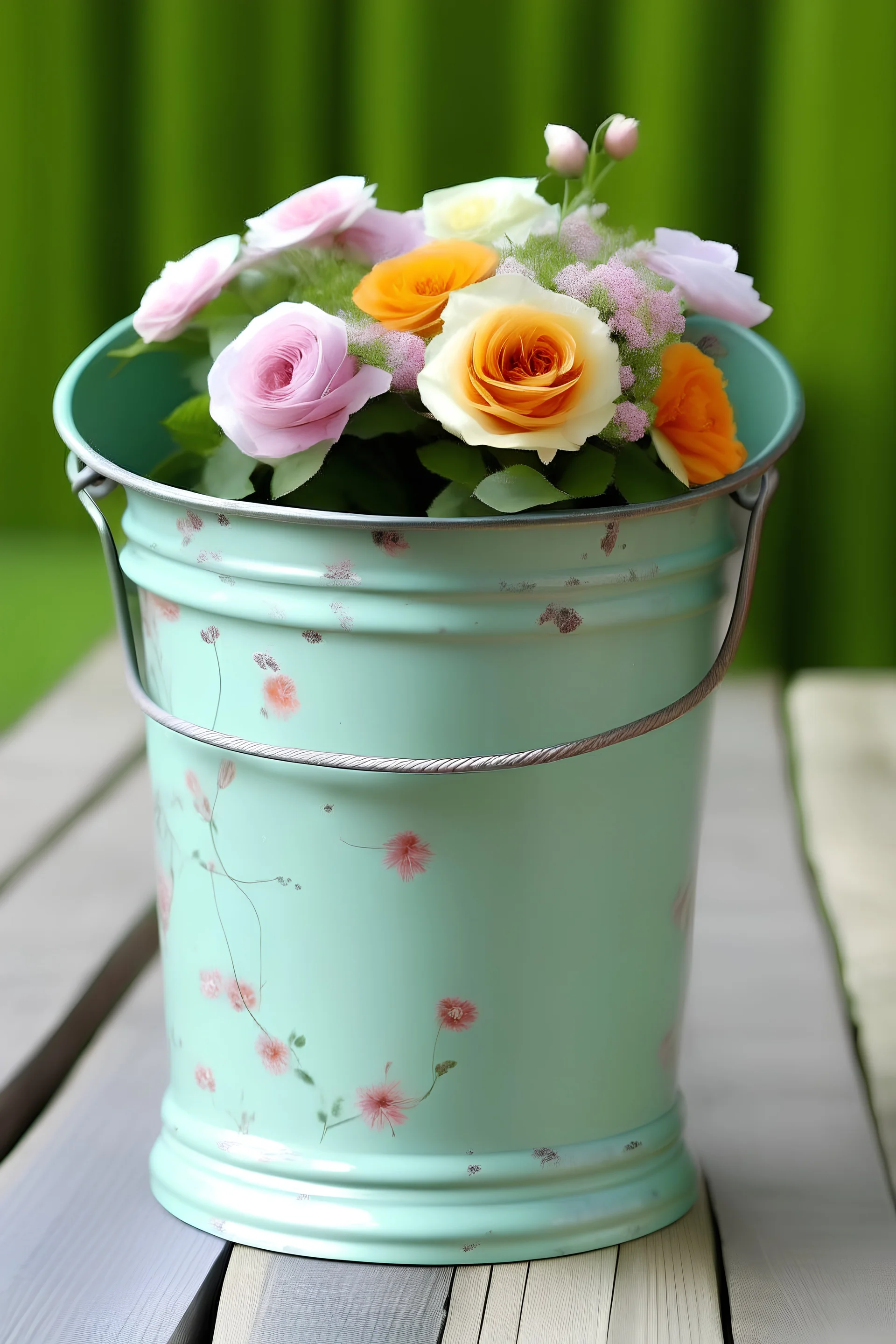 flowers bucket