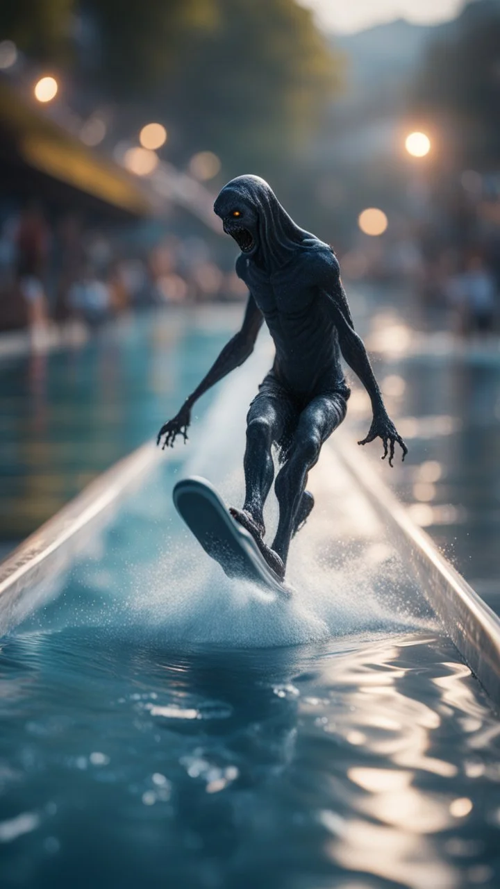 naked dementor skating down water slide,bokeh like f/0.8, tilt-shift lens 8k, high detail, smooth render, down-light, unreal engine, prize winning