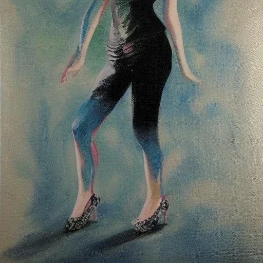 Full body portrait, painting, medium shot lady BizarroFiction