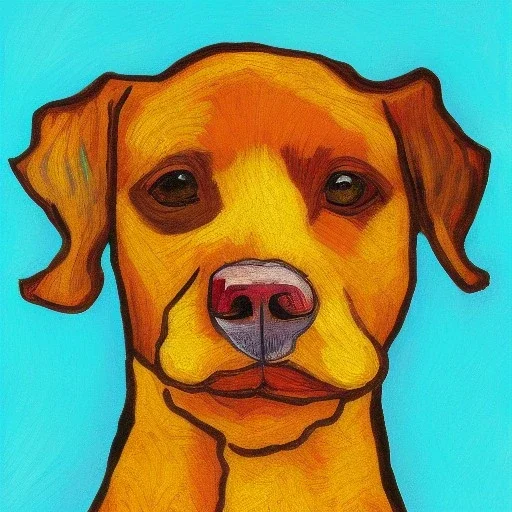 portrait of a dog Vincent van Gogh style