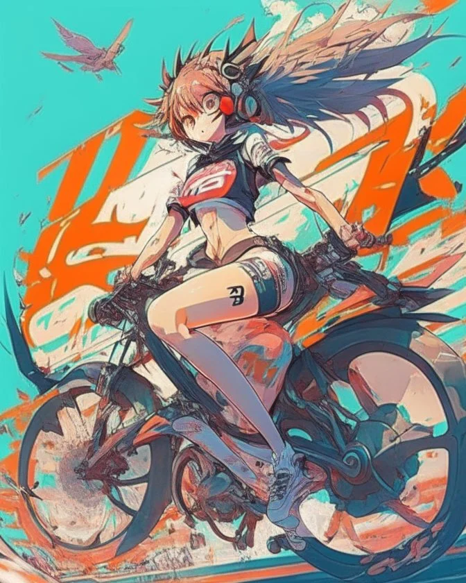 Anime design on a bike