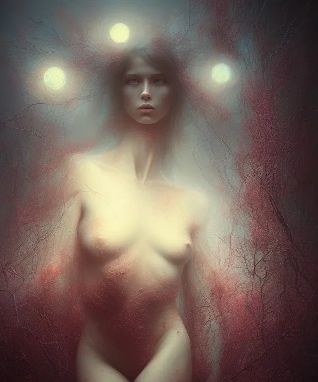 woman, photographer. oil on canvas, volumetric lighting, beksinski