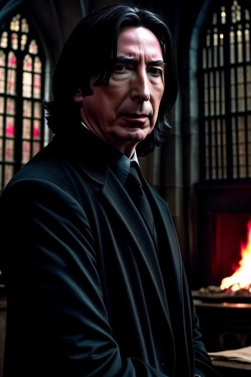 I want a picture that 's more realistic , more Professor Snape , with a high level of horror , and I want Hogwarts behind him .