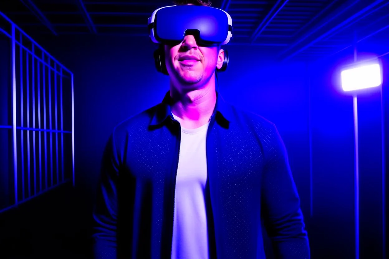 mark zuckerberg looking up in wonder wearing VR