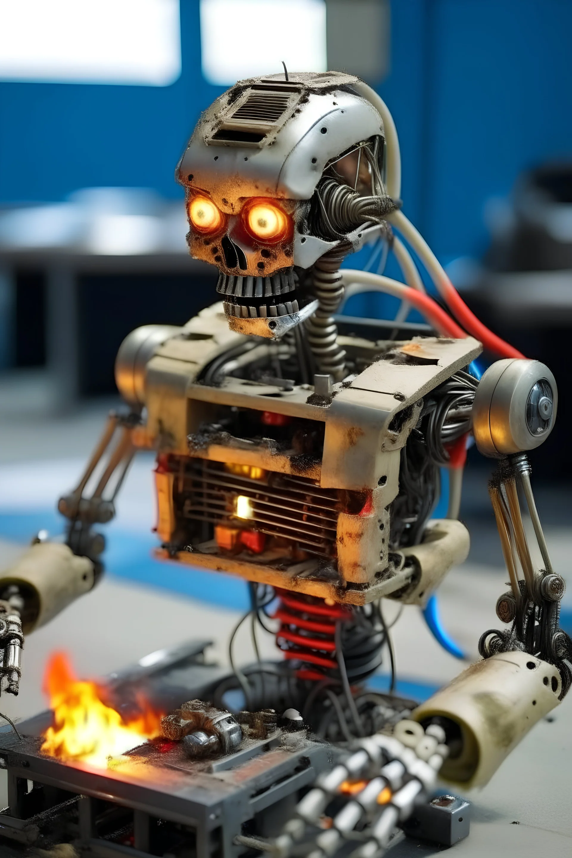 malfunctioning robot turns into a killing machine after overheating