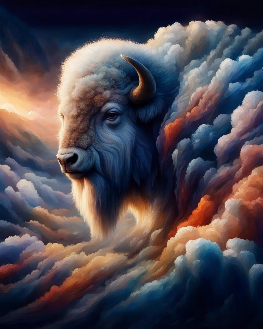 Reveal the majestic beauty of 'The Great White Buffalo' with a captivating visual representation, overflowing with precision, clarity, and vibrant colors. Utilize 4K resolution, the entire color palette, and meticulously emphasize patterns, delicate elements, and intricate textures, ensuring crystal-clear focus and seamless integration with quality standards and relevant keywords. "