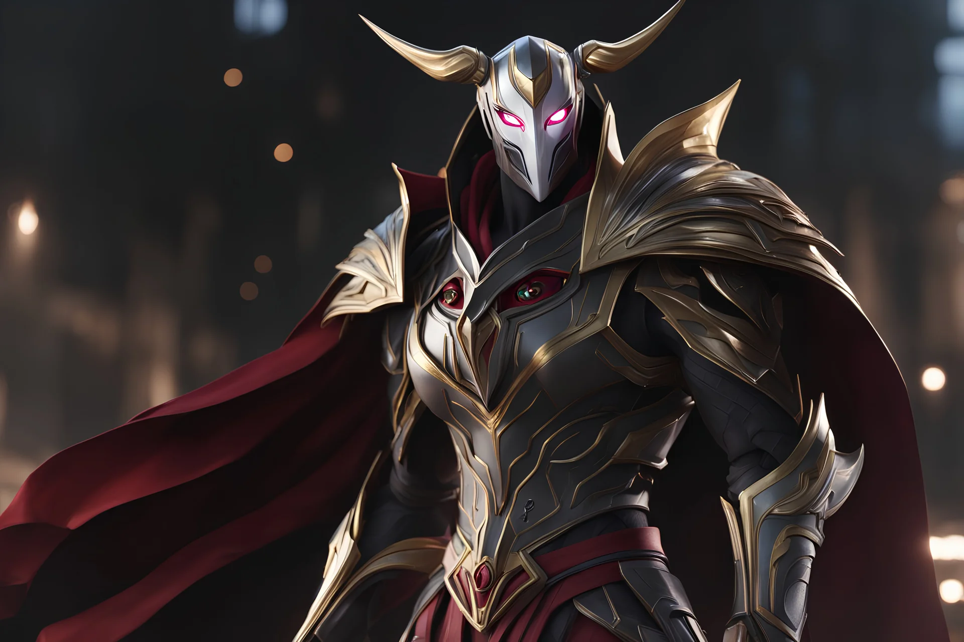 Jhin in 8k live action anime artstyle, mask, wapen, full body, intricate details, highly detailed, high details, detailed portrait, masterpiece,ultra detailed, ultra quality