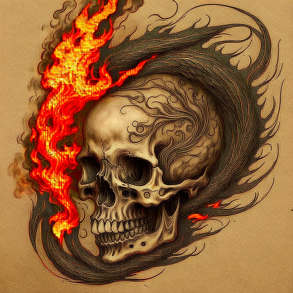 Dragons, Fire and Smog, Skull, Gothic, Steampunk, Universum,