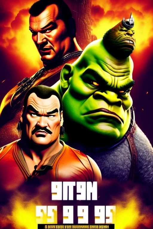 action movie poster starring shrek and steven seagal