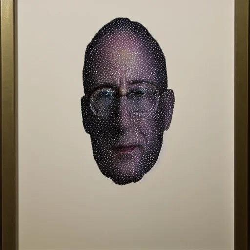 portrait of Jerry Saltz created from billions of exploding stars