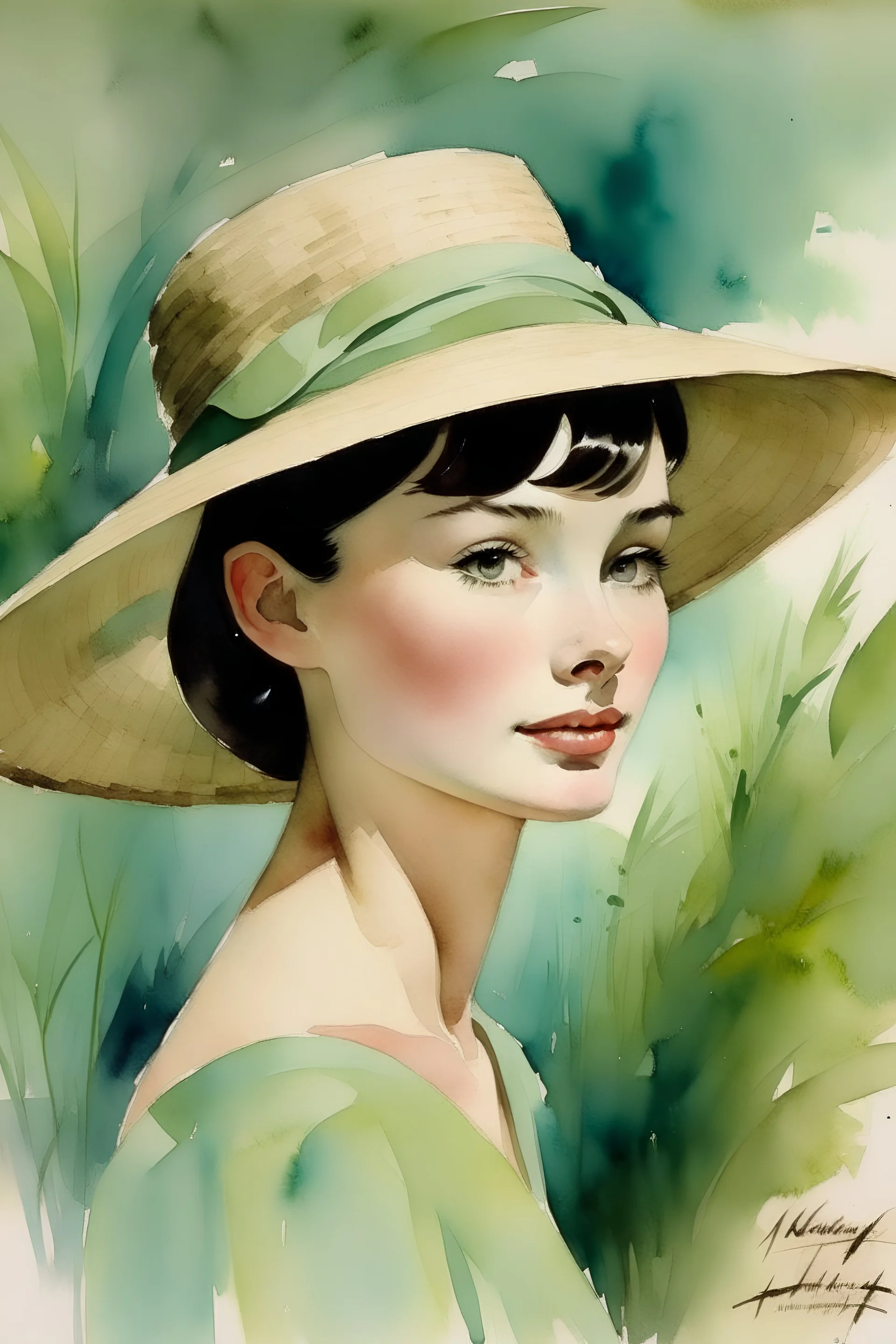 Watercolor Audrey Hepburn