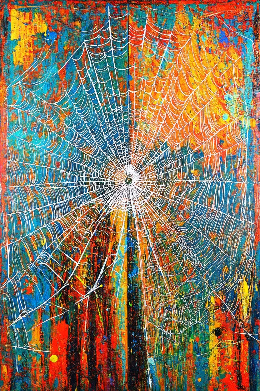 I see electric spiderwebs when I blink; a mashup of Kandinsky and Klimt on a Post-Impressionistic background