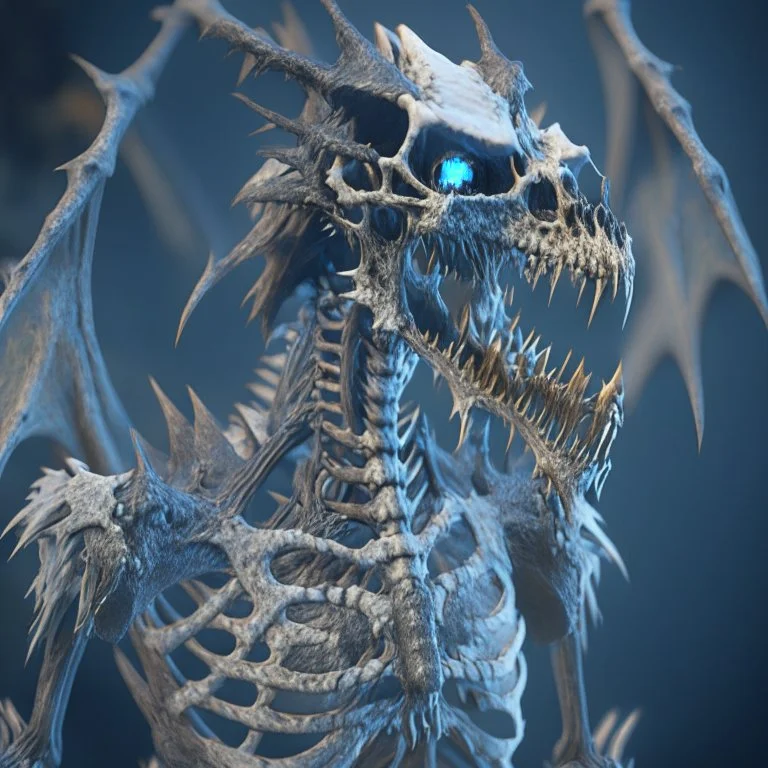 skeleton zombie dragon, unreal engine 5, 8k resolution, photorealistic, ultra detailed