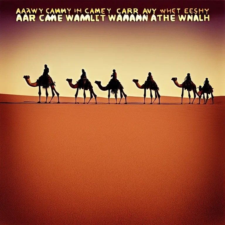 far away Camel walk in the desert , album cover