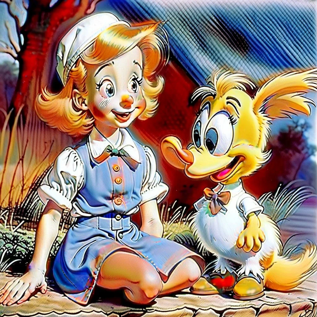 Little Orphan Annie with Donald Duck