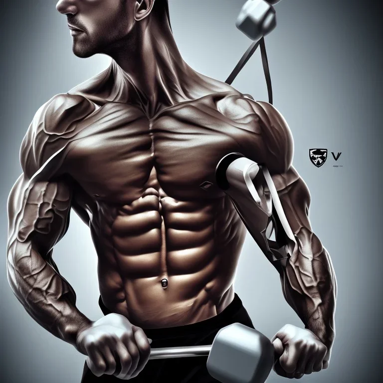 a man doing fitness, realistic foto, drawn