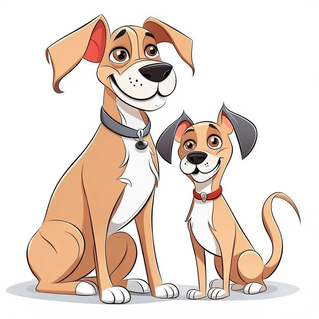 mother dog and father dog cartoon