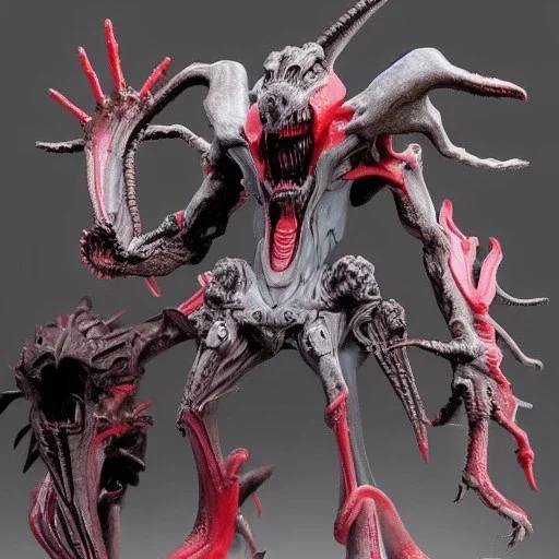 hybrid of Mass Production Evangelion and Godzilla and xenomorph