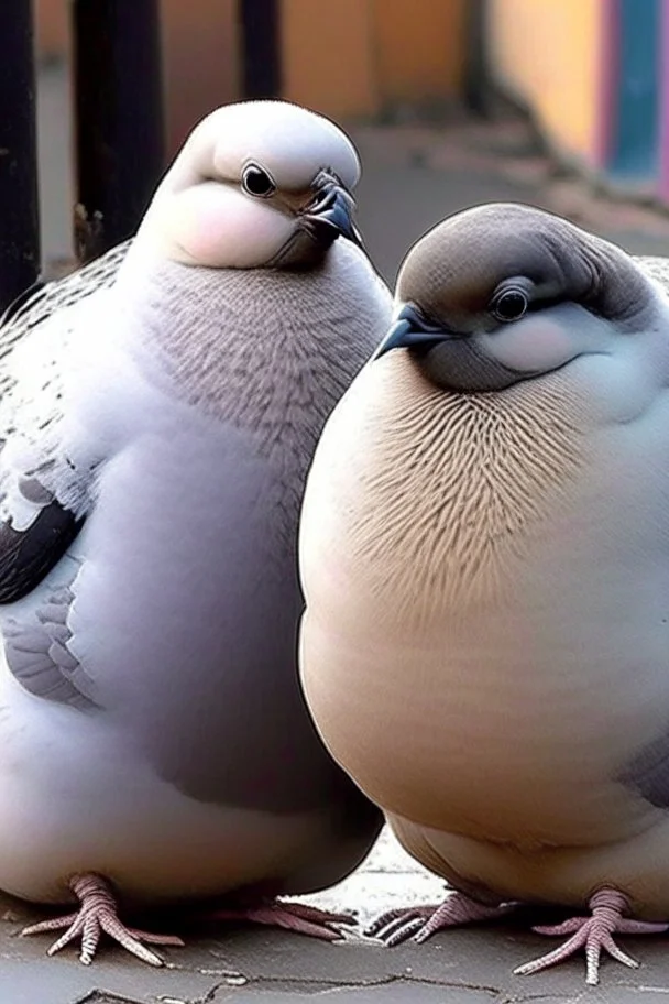 Chubby and cute pigeons