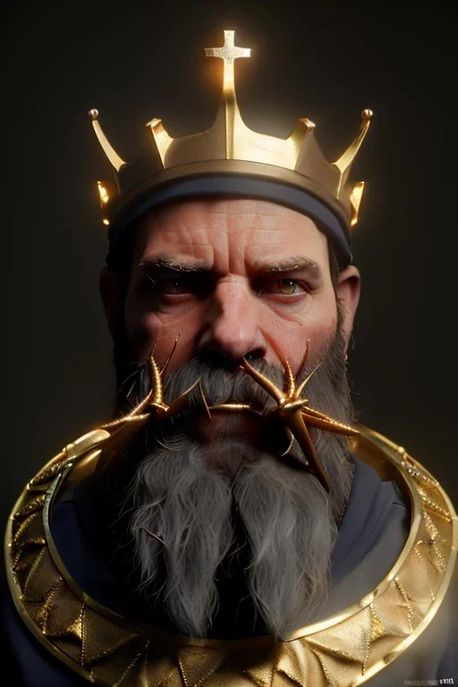 One gold crown of thorns, crist crown, Renaissance style, cinematic lighting, God lights, 4k resolution, smooth details, soft lighting, unreal engine 5, art station, substance 3d.