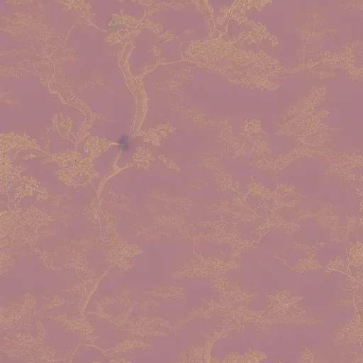 pink lotus, Schumacher Cloud Toile Wallpaper in Blush Gold