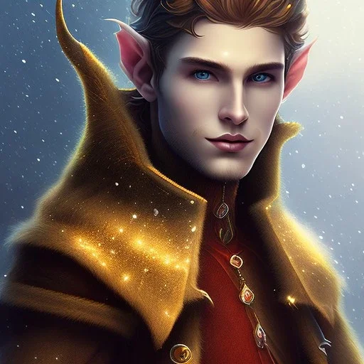 Beautiful, young man, winter elf