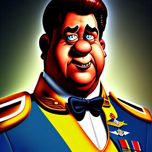 Fred Flintstone as a military officer