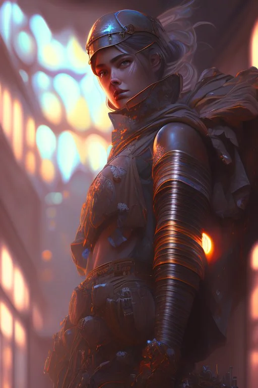 photorealistic, hyperdetailed painting, luminism, Bar lighting, complex, defeated, 4k resolution concept art, Artgerm, WLOP, Alphonse Mucha, 3d render, octane render, intricately detailed, cinematic, awesome full color, hand drawn, dark, gritty, cinematic, glorious soldier