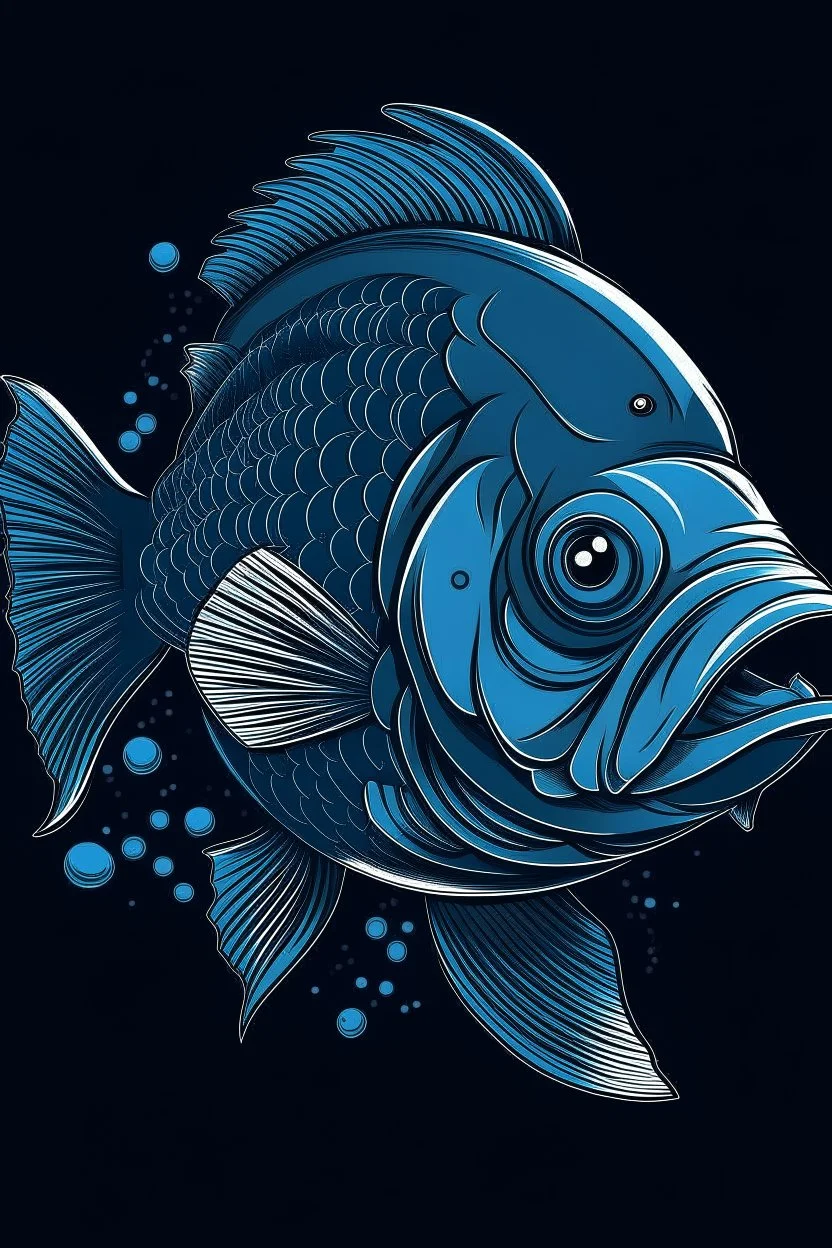 A ilustration of FISH, t-shirt design, no black ground, vector, 4k