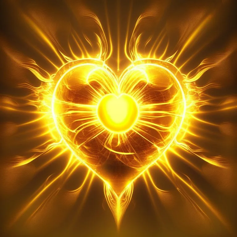 golden electric heart sun