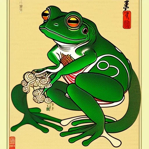 Ukiyo-e frog