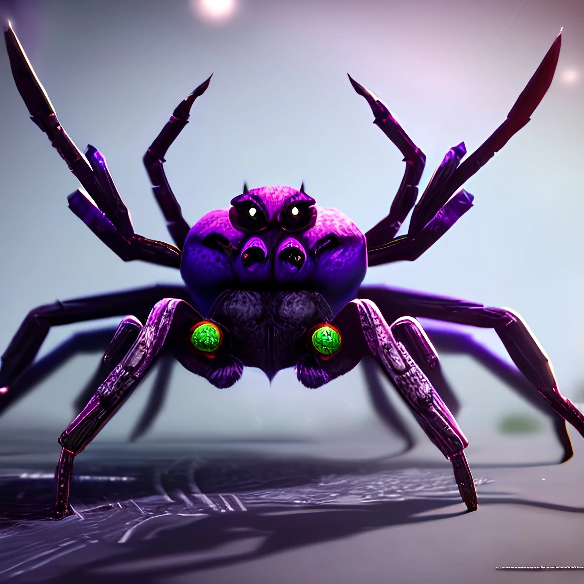 big spider, Style Borderlands 2, purple tones,