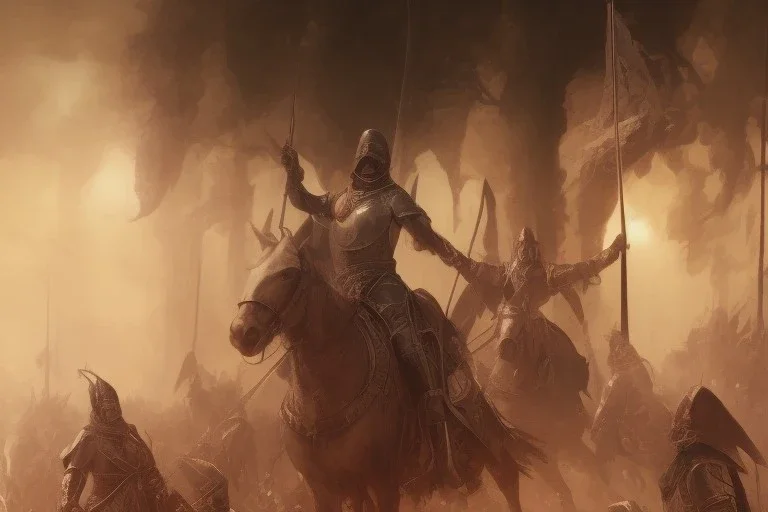 Crusades, Knights Templar , cinematic, 8k, resolution concept art portrait by Greg Rutkowski, Artgerm, WLOP, Alphonse Mucha dynamic lighting hyperdetailed intricately detailed