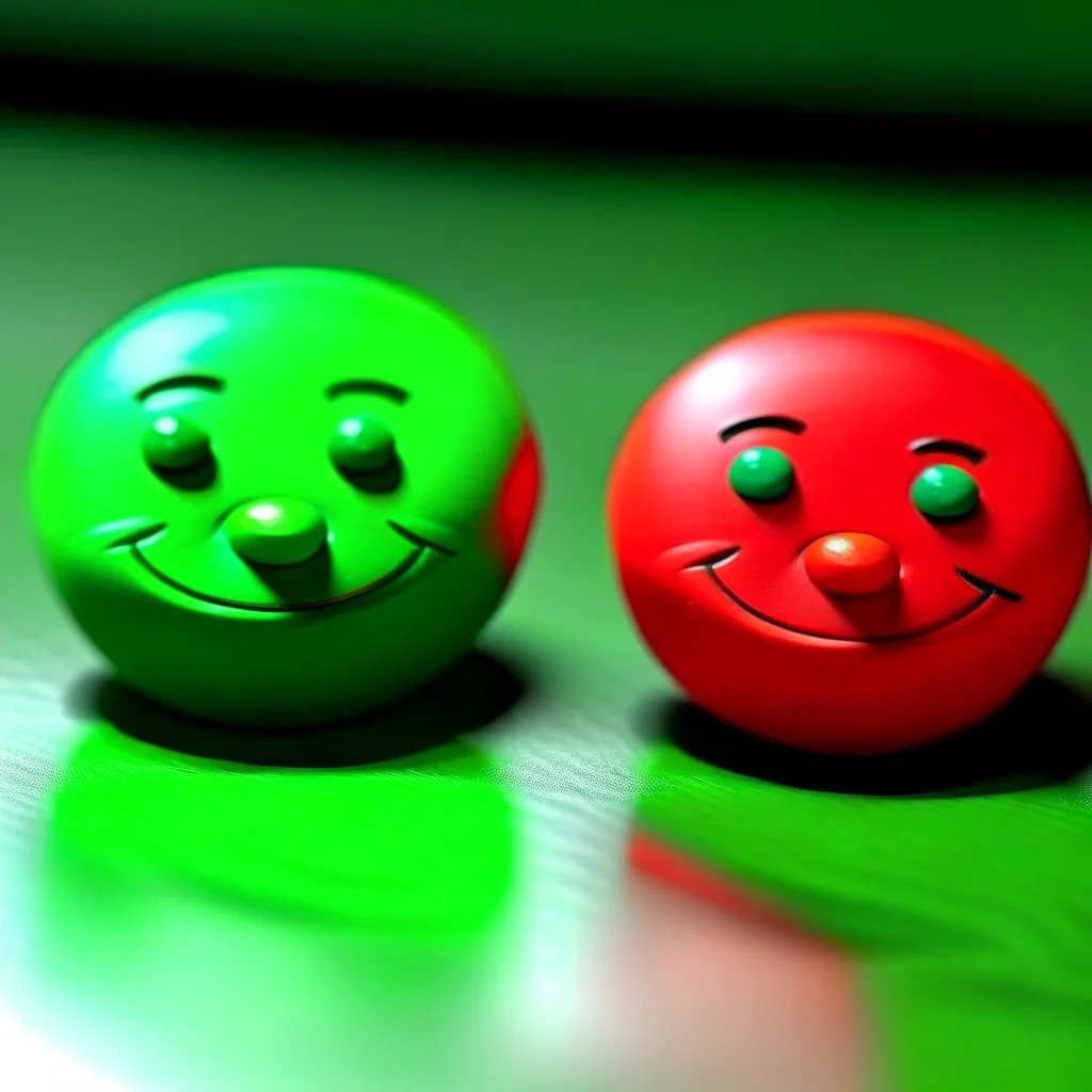 Green players are happy and red players are sad