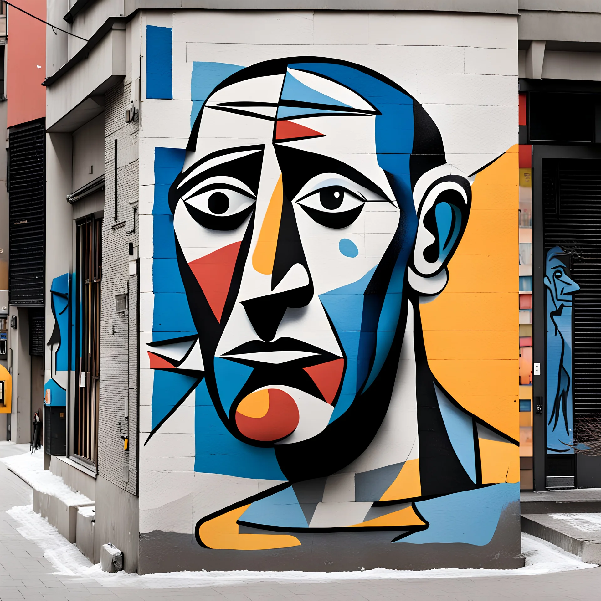 a street art rendition of picasso