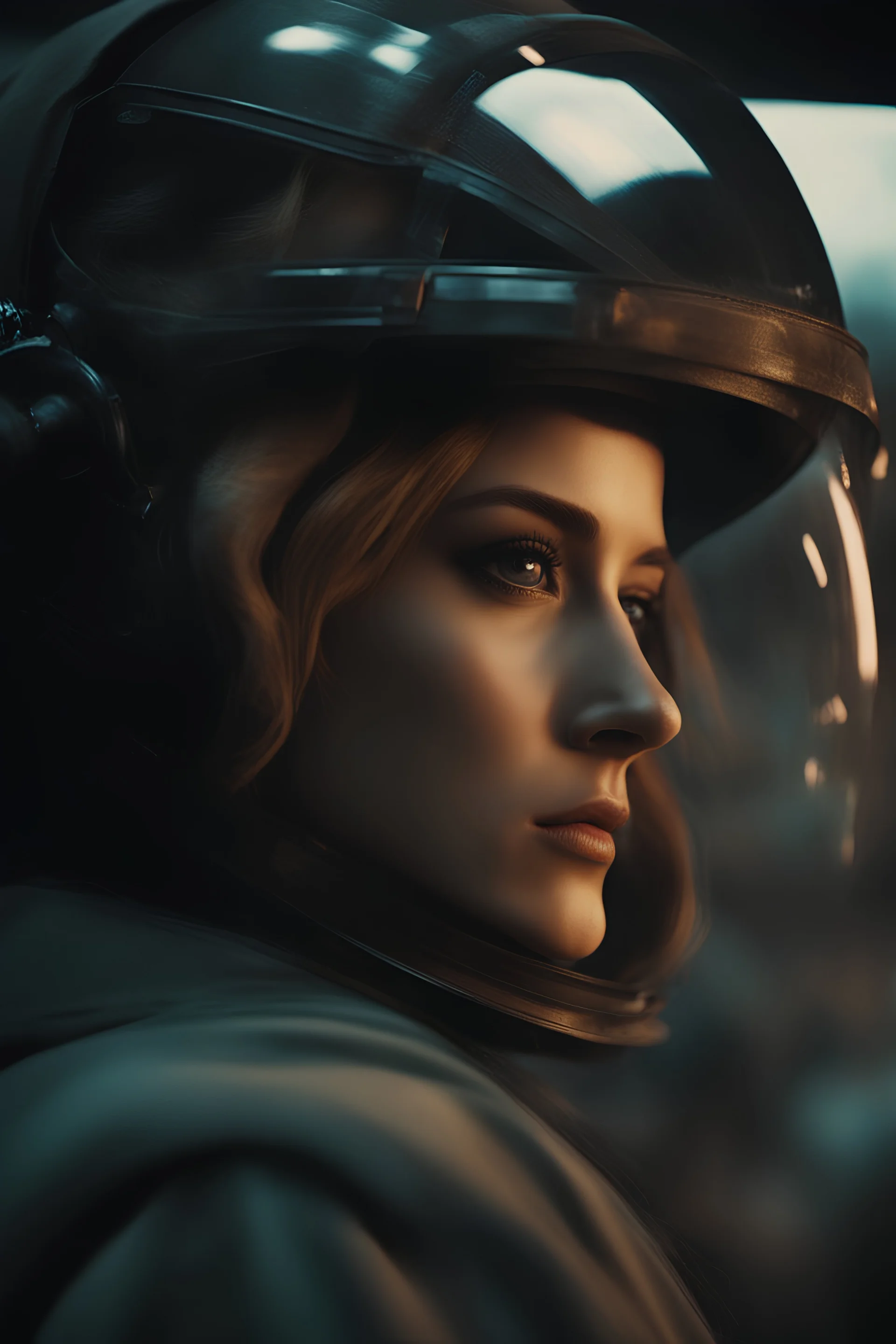 (Masterpiece1:3), award-winning, highest quality, RAW PHOTO, analog cinematic shot of woman, dystopian fiction, ultrarealistic, 8k, beautiful, epic,Highest resolution